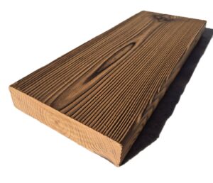 P5 28 120 x1 Förkolnat thermo furu Staketbrädor. Bränd / borstad Thermo-furu